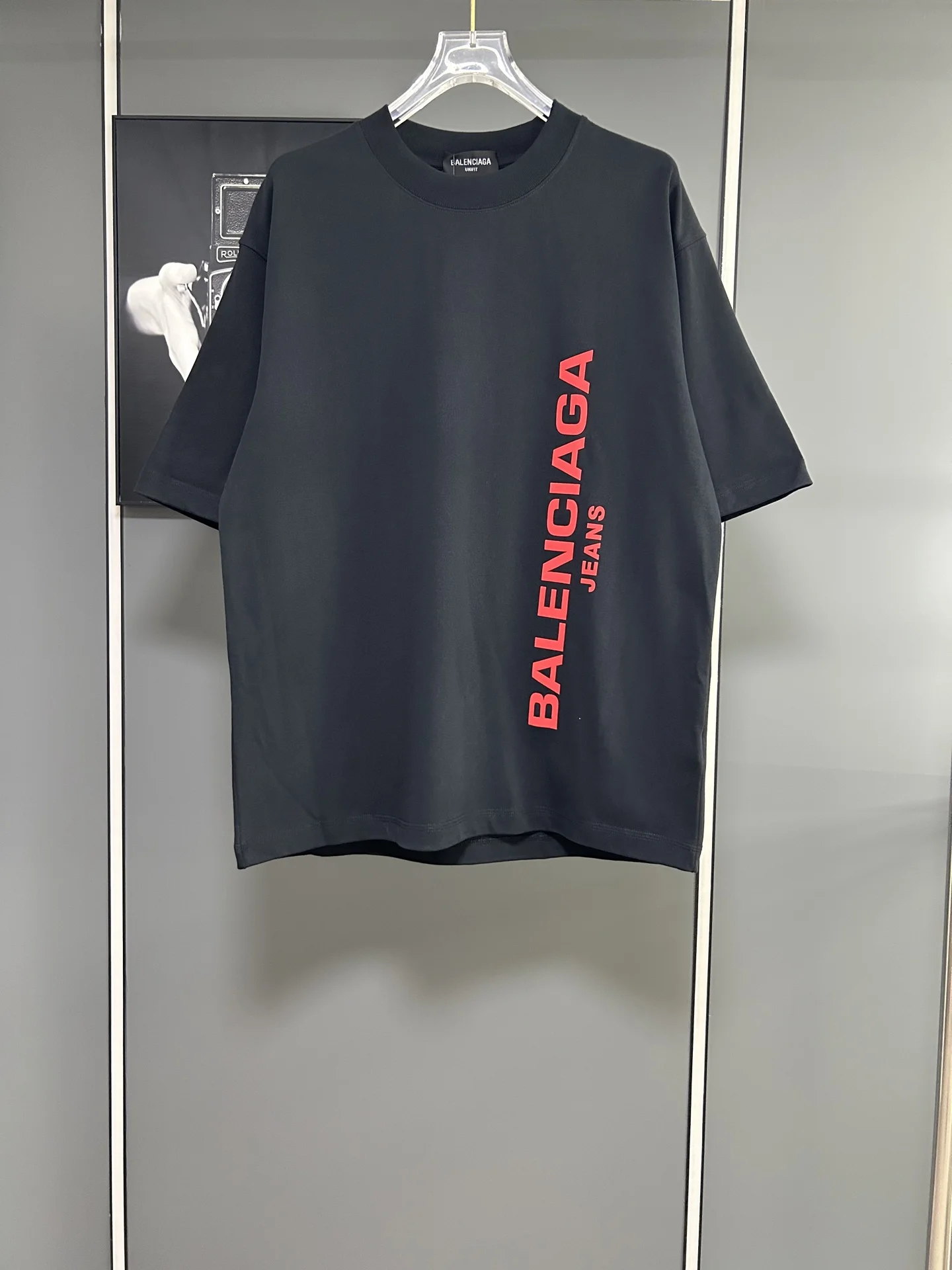 Balenciaga Black Oversized 380g Logo Printed T-Shirt