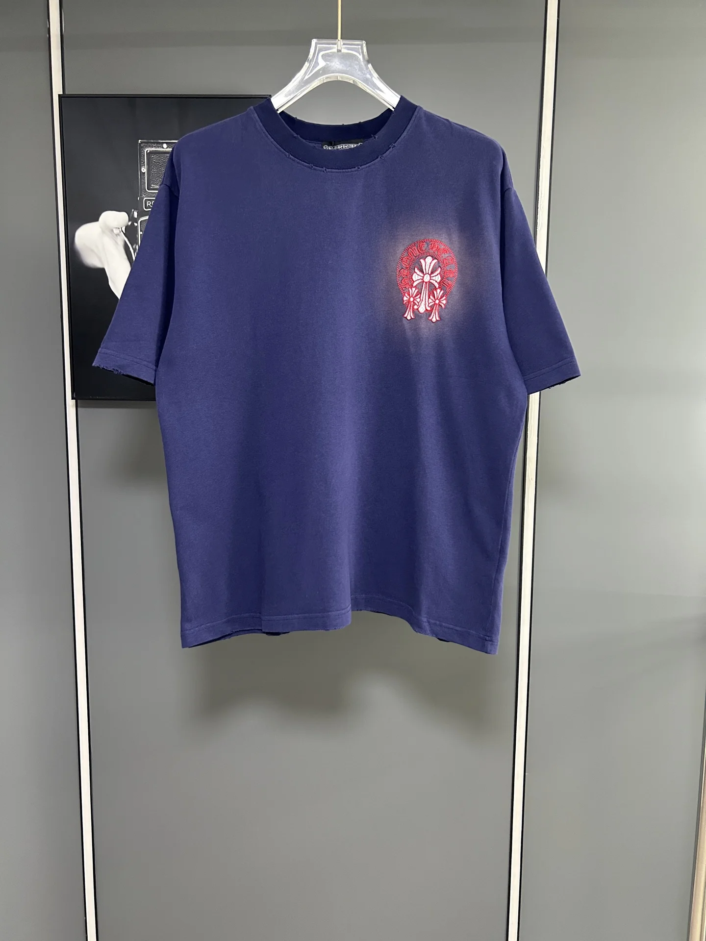 Chrome Hearts 25SS Navy Gradient Logo 300g T-Shirt