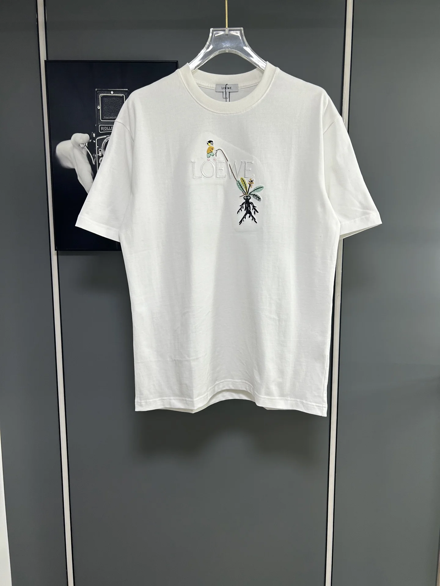 Loewe White 25SS Embroidered Logo T-Shirt
