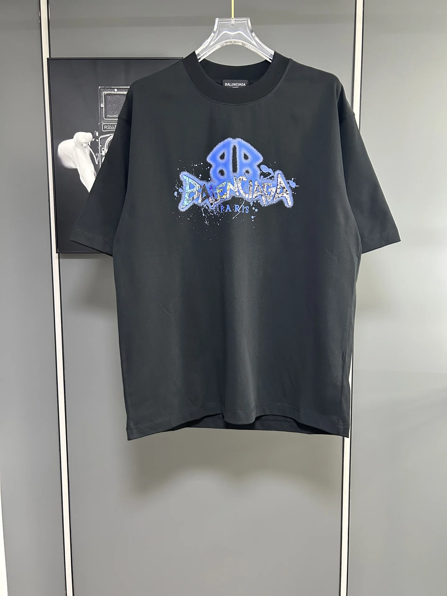 Balenciaga Black 380g Oversized Graffiti T-Shirt