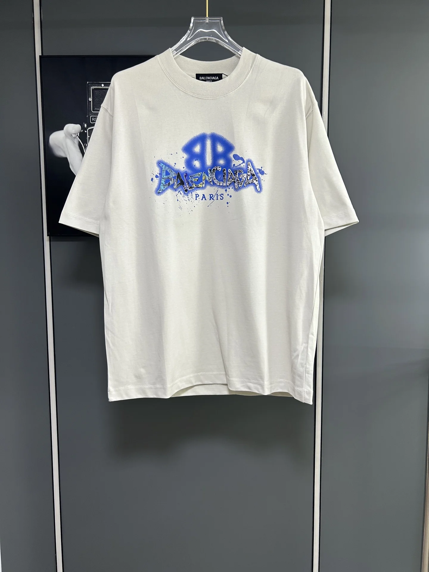 Balenciaga White Loose 380g Graffiti Logo T-Shirt