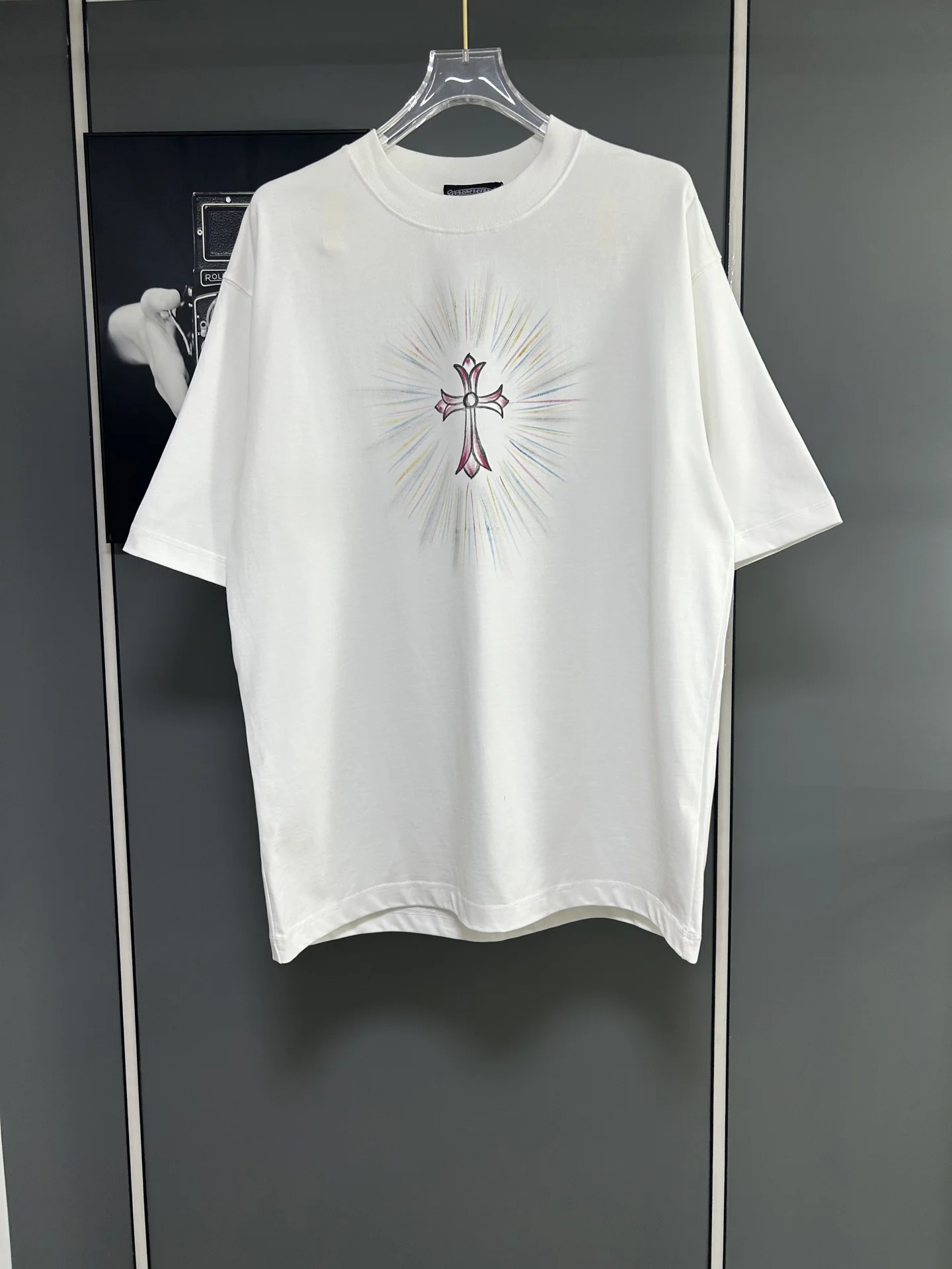Chrome Hearts White Cross Print Oversized 380g T-Shirt