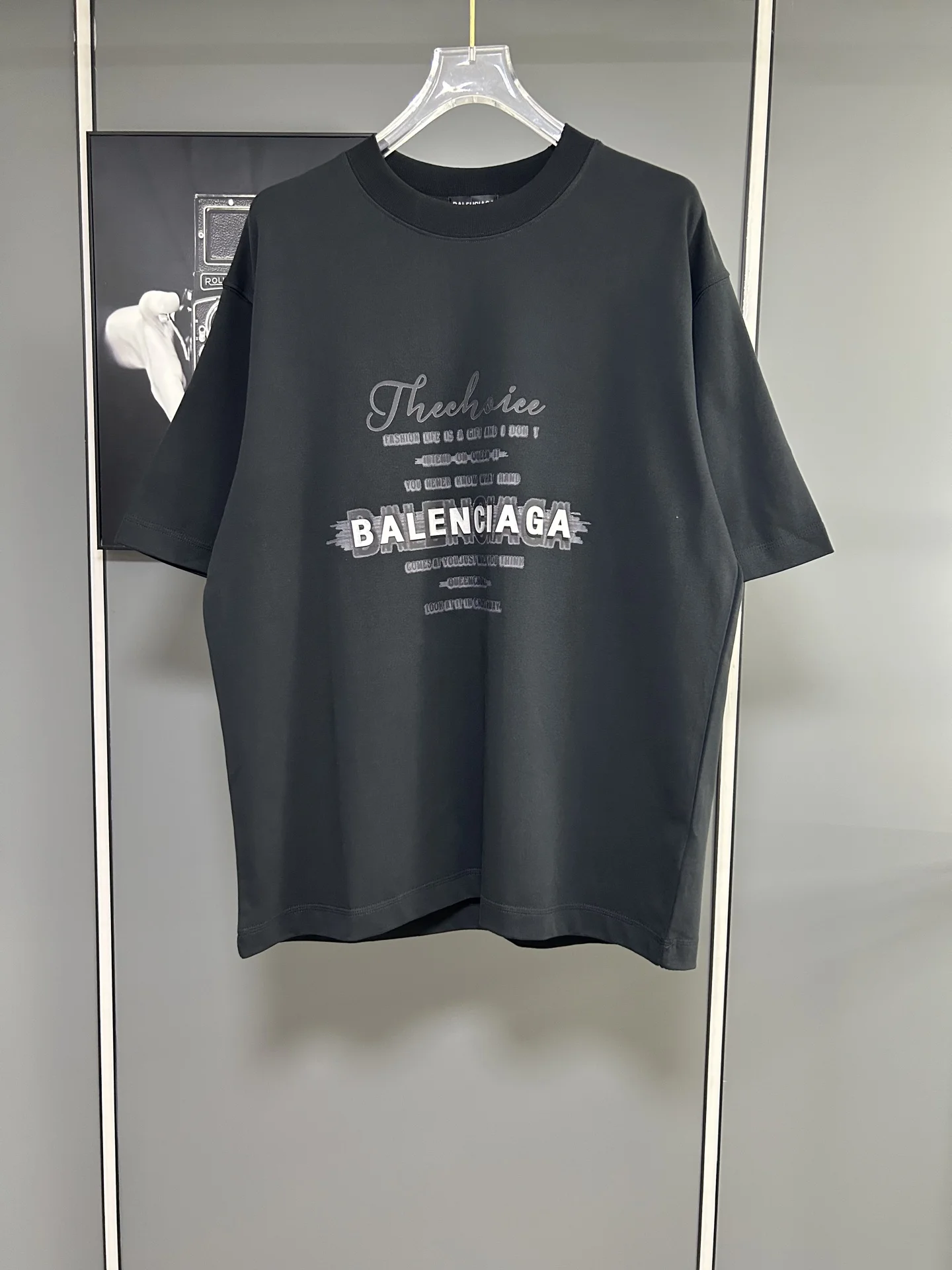 Balenciaga Black Loose 380g Printed Logo T-Shirt