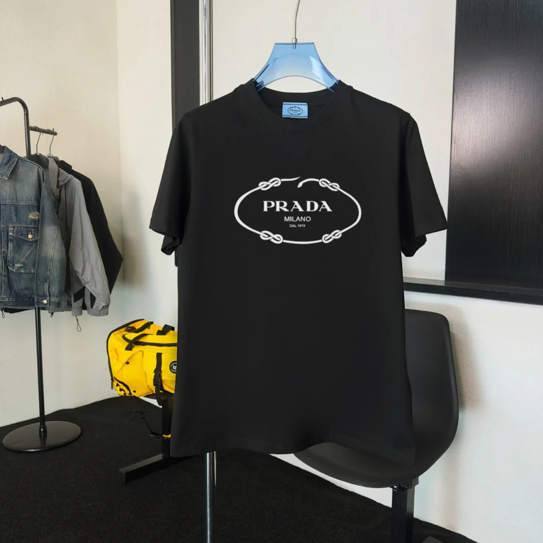 Prada 2025 Black Crew-Neck T-Shirt