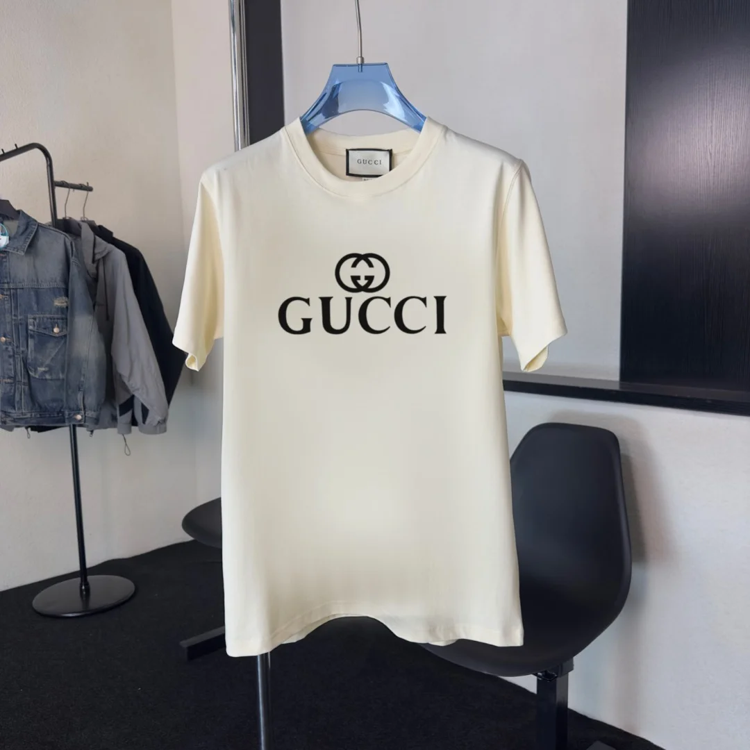 Gucci Beige Crew Neck Premium Short Sleeve T-Shirt