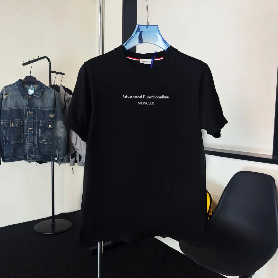 Moncler 2025 Black Crew-Neck T-Shirt (NFC, Embroidered)