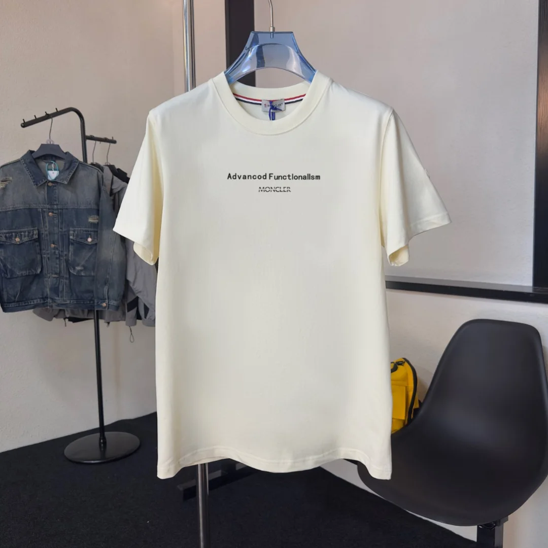 Moncler 2025 White T-Shirt (NFC, Embroidered Logo)