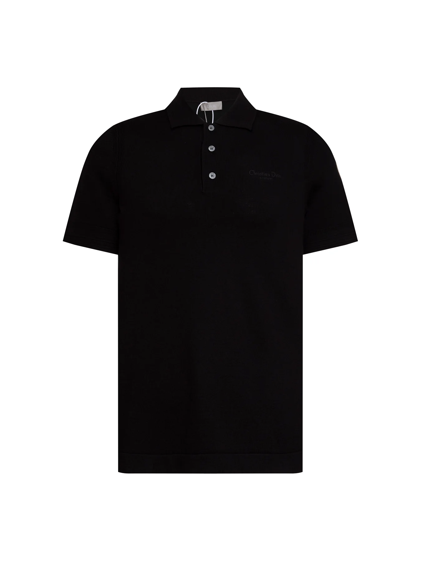 Dior Black Cashmere Knit Logo-Jacquard Polo (Unisex)