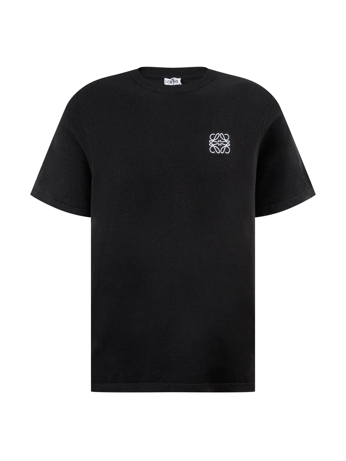Loewe Black Embroidered Wool-Blend Knit Unisex T-Shirt