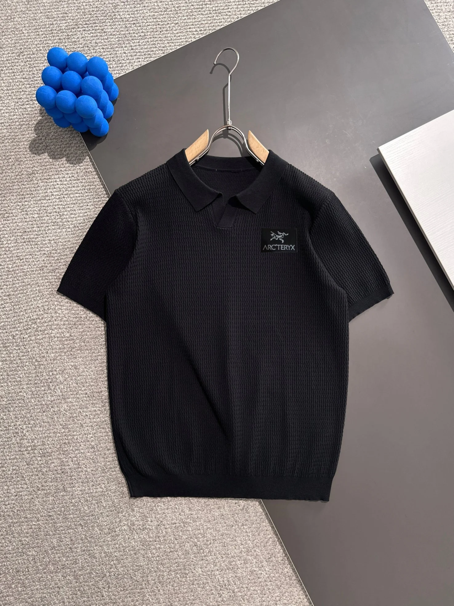 Arc'teryx 2025 Summer Black Cotton Knitted Polo