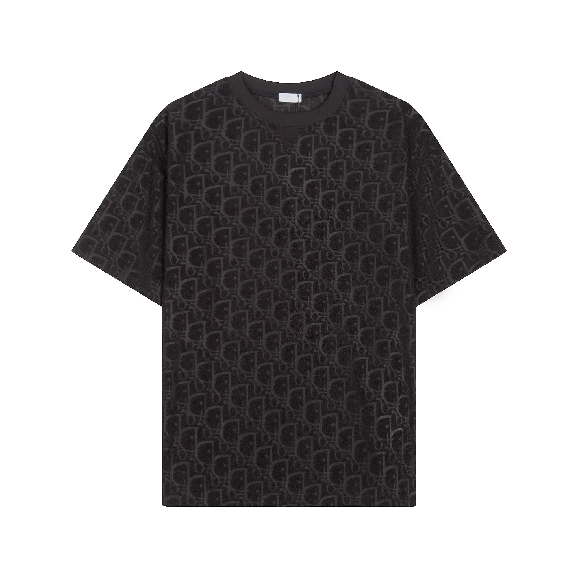 Dior Black Towel-Logo Oversize Crewneck T-Shirt