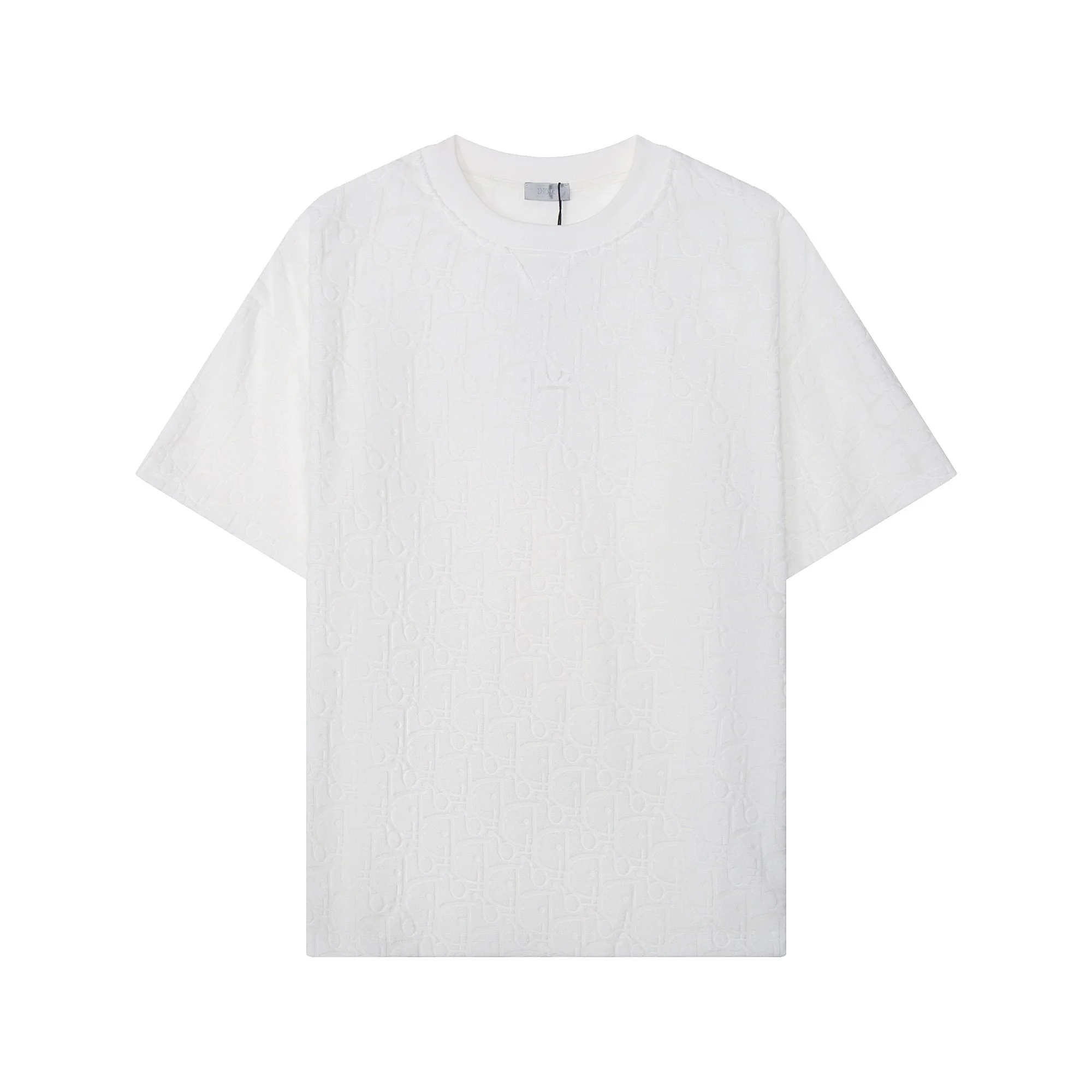 Dior White Terry Cloth Logo Oversize Crewneck T-Shirt
