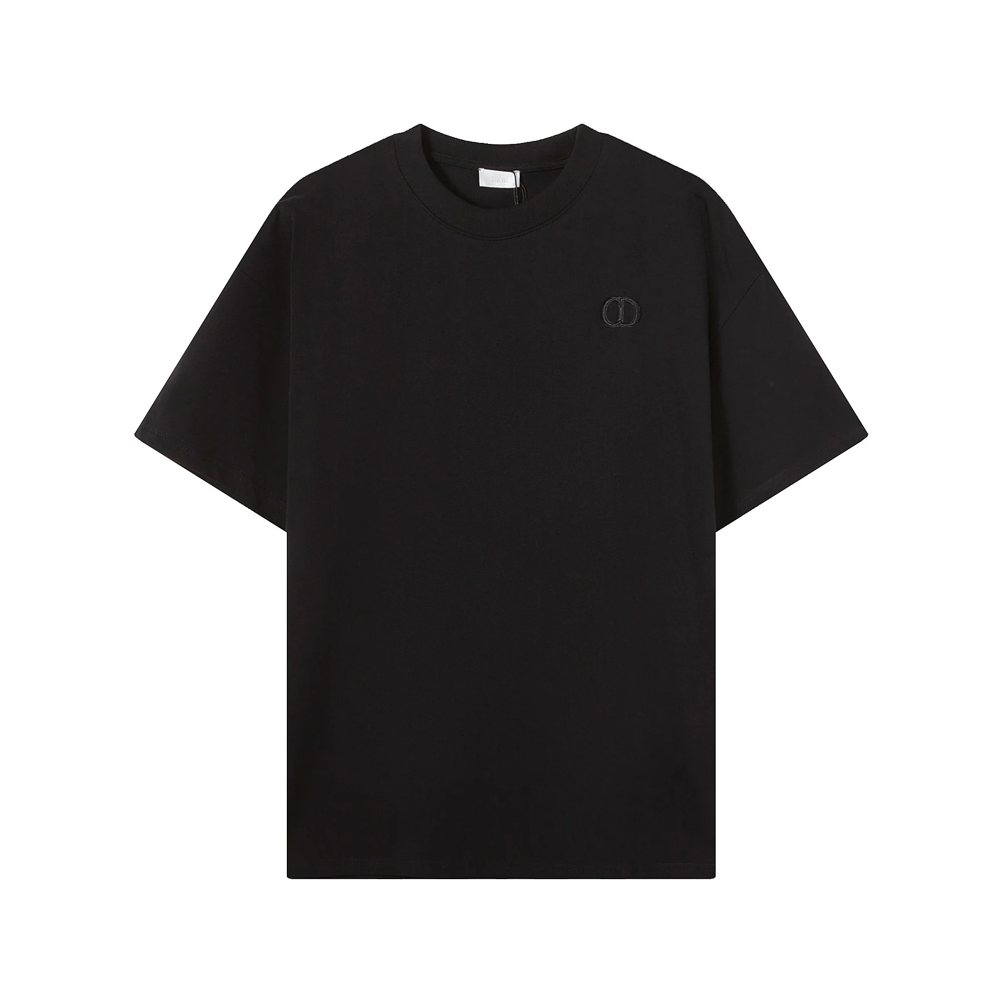 Dior Black Embroidered Logo Oversize Cotton Crewneck T-Shirt