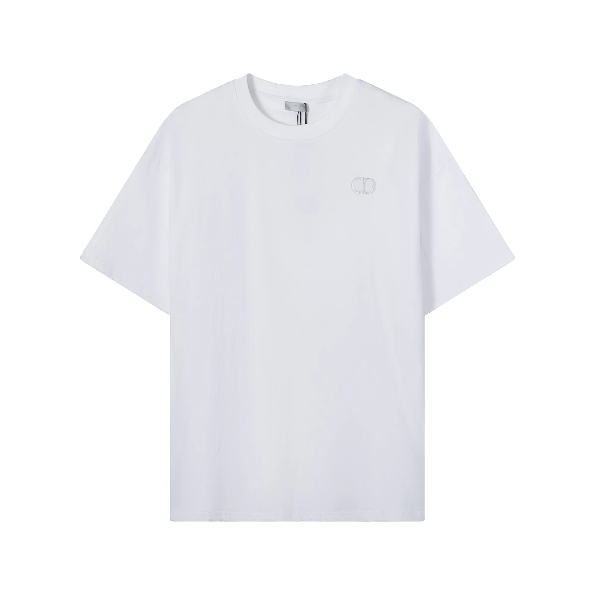 Dior Embroidered Logo White Oversize Cotton Crew Neck T-Shirt