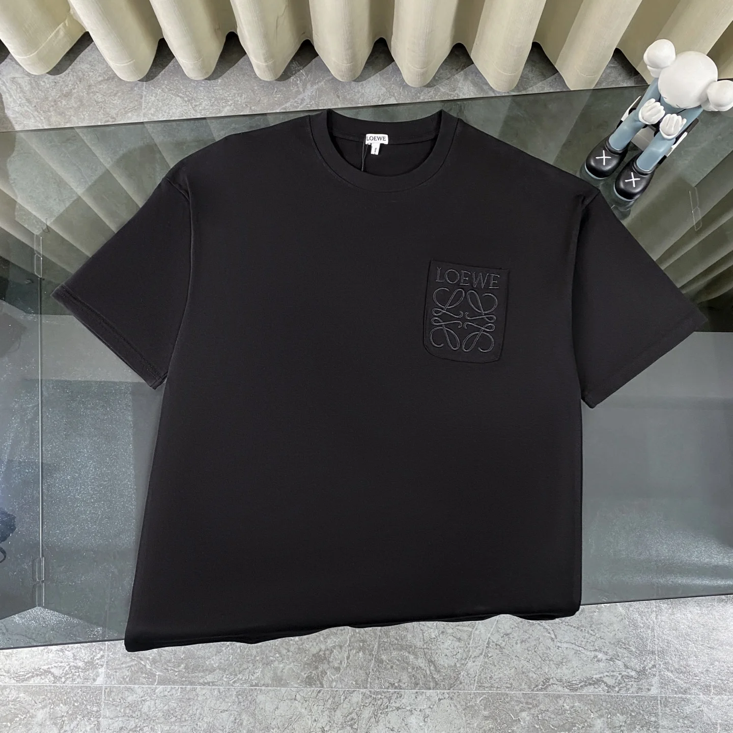 Loewe Black Pocket Embroidered Crew-Neck T-Shirt