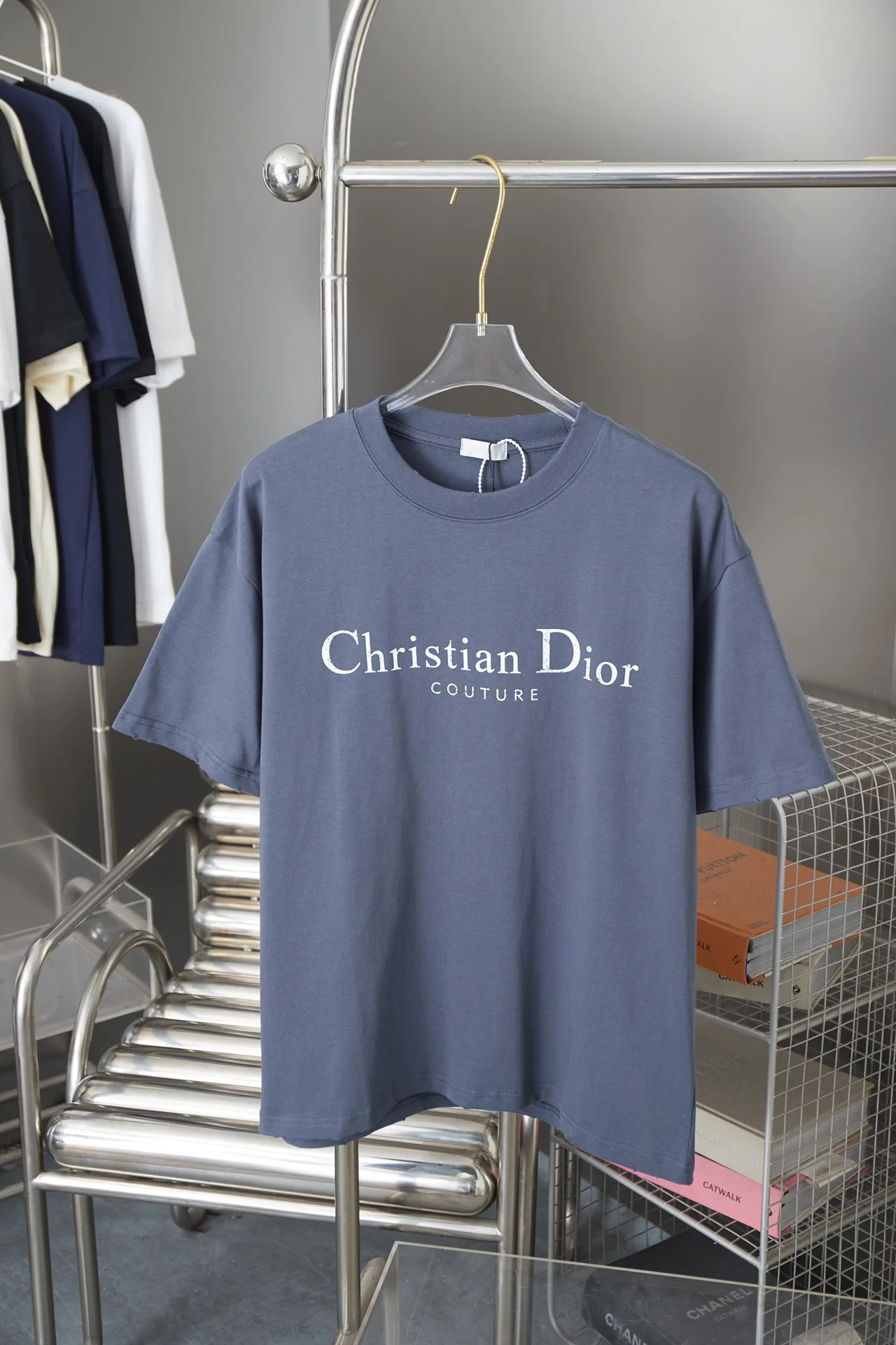 Dior Gray Logo Distressed Short-Sleeve T-Shirt 25SS