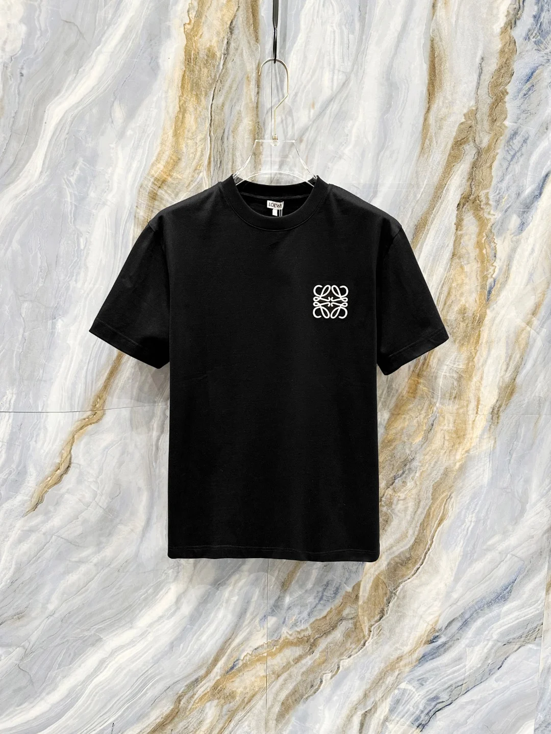 Loewe 2025 Black Cotton T-Shirt (Chest Logo, Unisex)