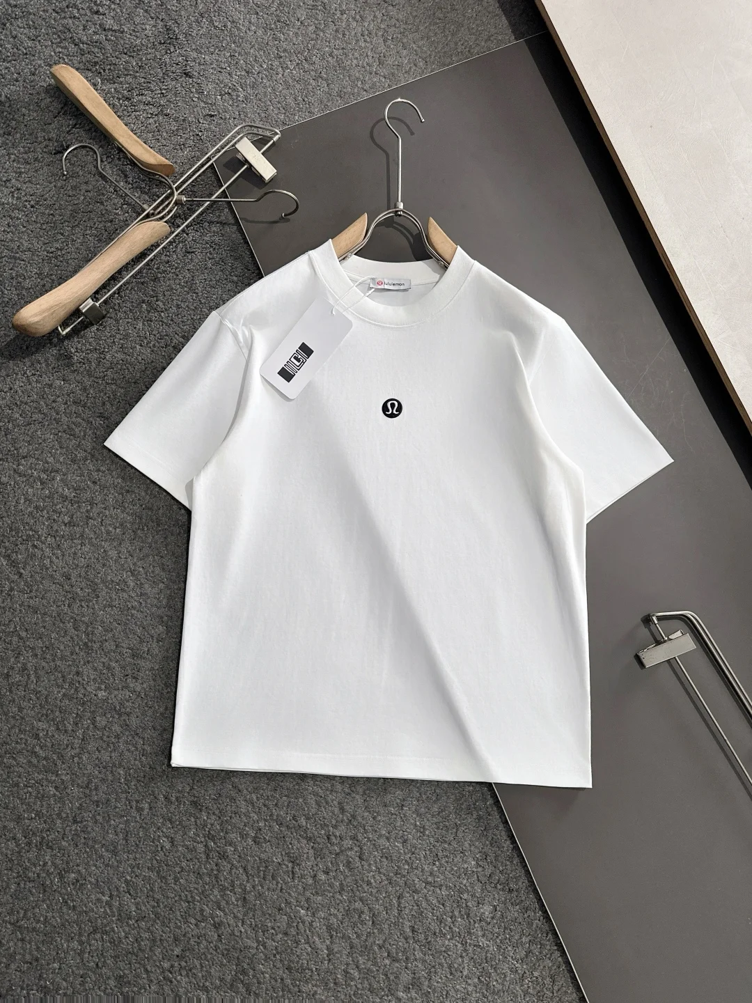 Lululemon 2025SS White Cotton Logo Crew Neck T-Shirt