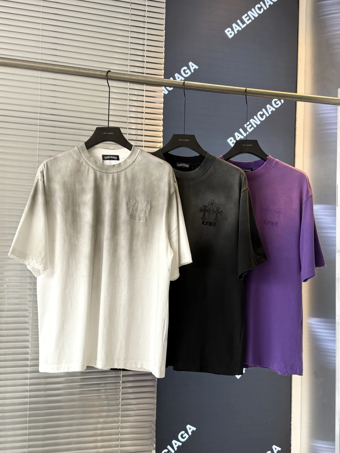 Chrome Hearts Cross Acid-Wash T-Shirt