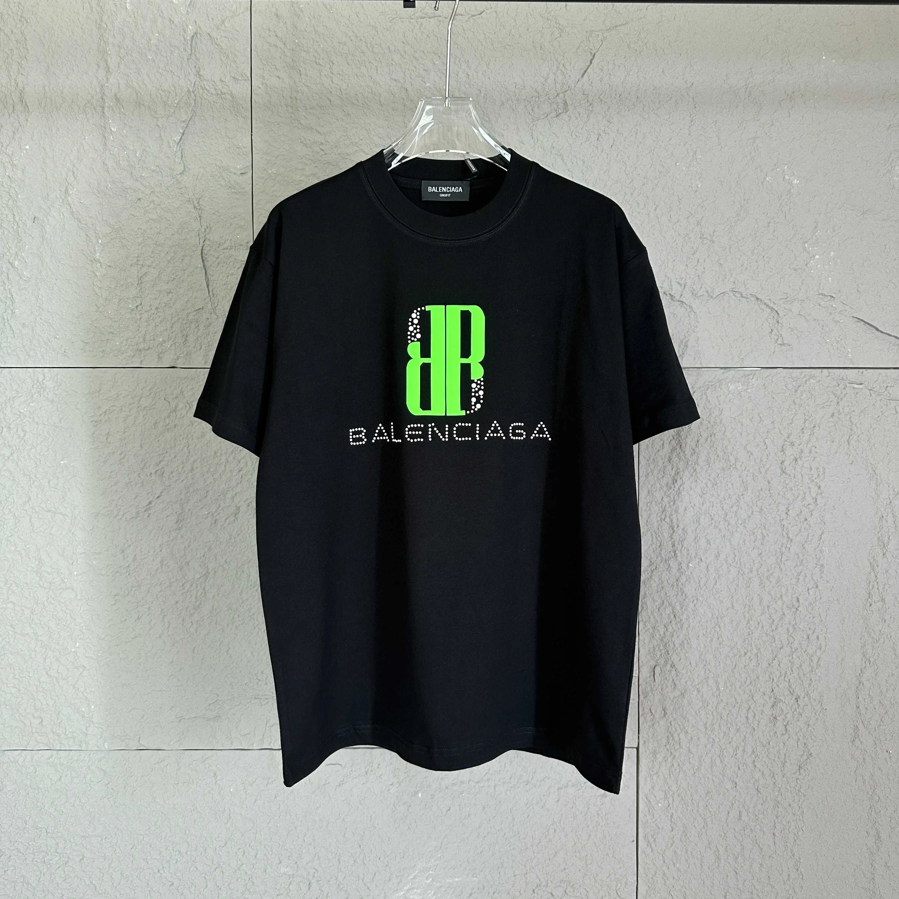 Balenciaga 2025 Black T-Shirt 3D Foam+Pearl Cotton