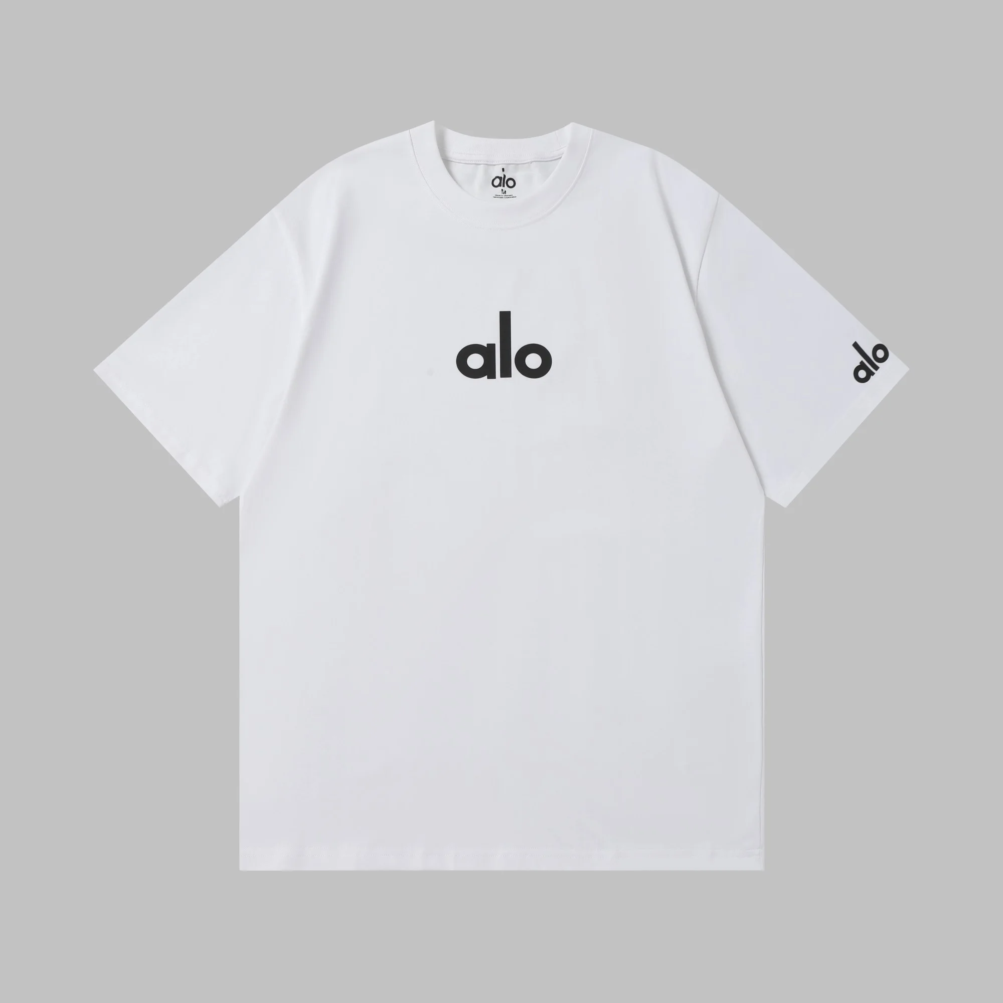 Alo White Logo Print T-Shirt