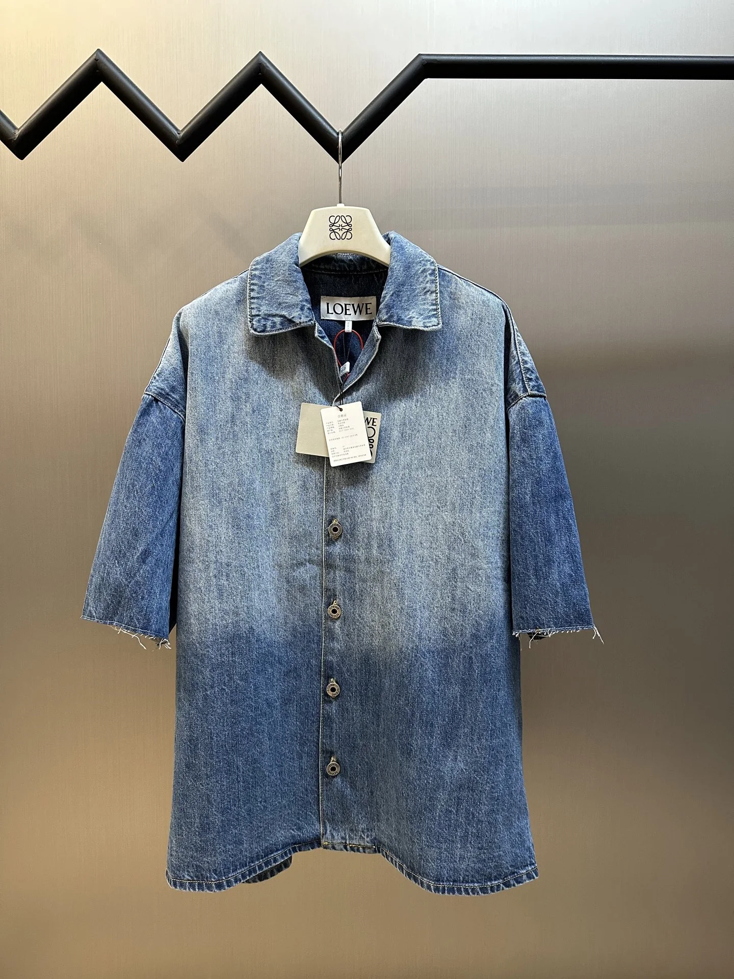 Loewe Blue Denim SS Shirt With Anagram & Gradient Wash