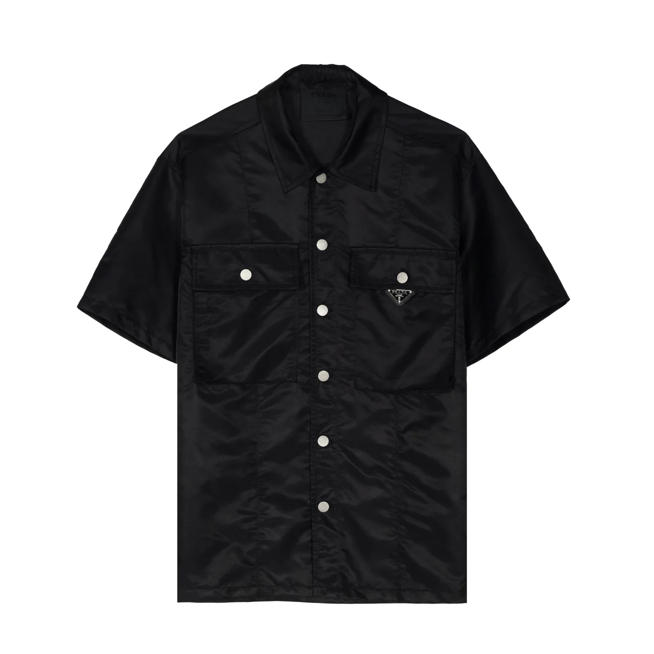 Prada Black Double-Pocket Solid Short-Sleeve Shirt