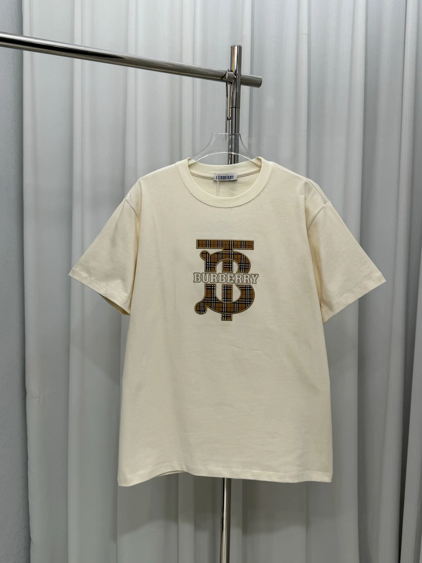 Burberry Cream Check Logo Patch Unisex T-Shirt