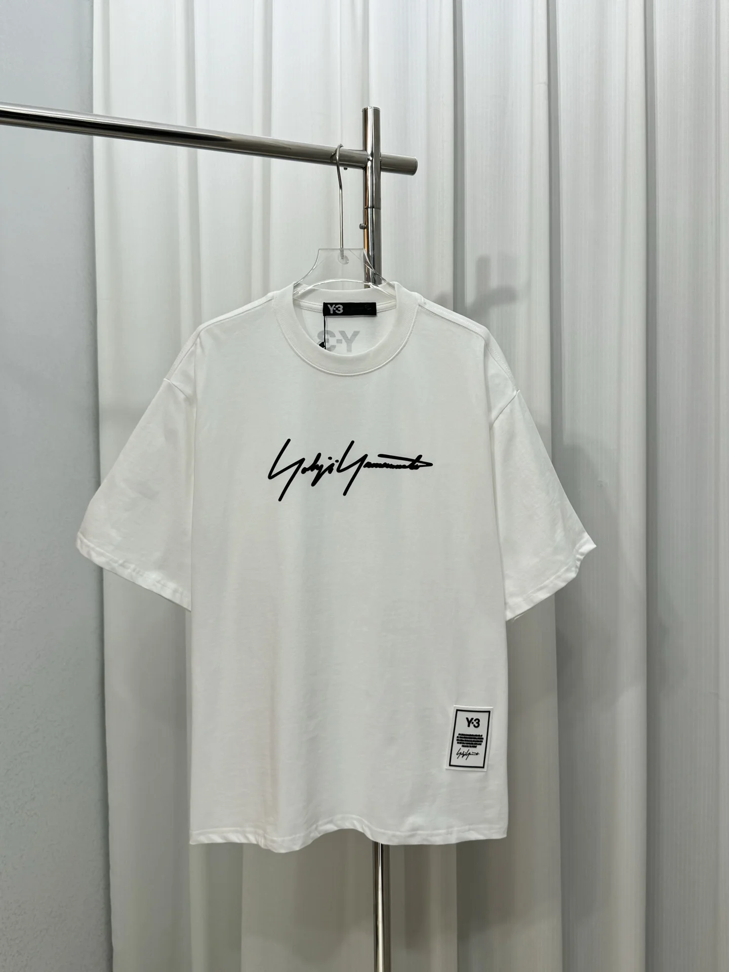Y-3 White Signature Logo Unisex Cotton T-Shirt