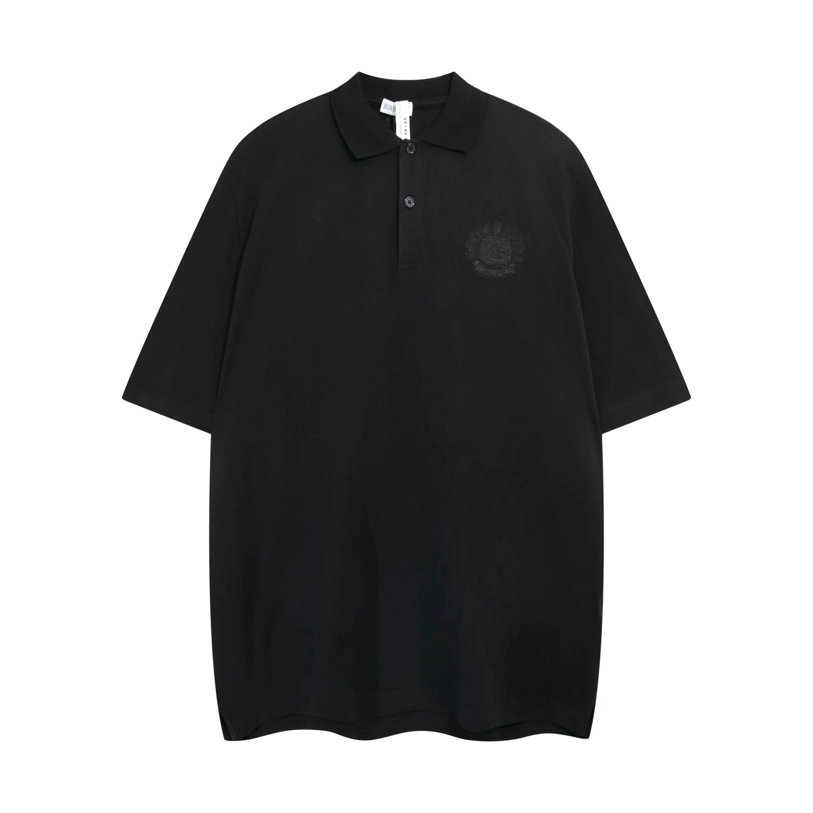 Burberry Black Embroidered Oak Horse Piqué Polo