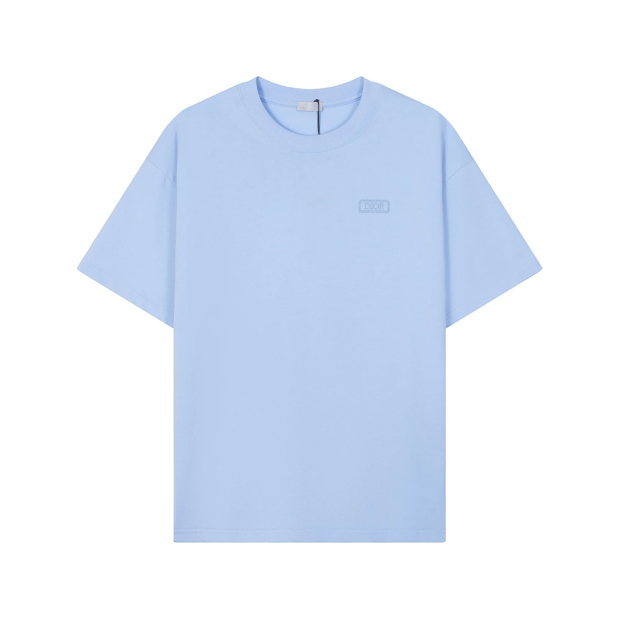 Dior Embroidered Logo Light Blue Oversized T-Shirt