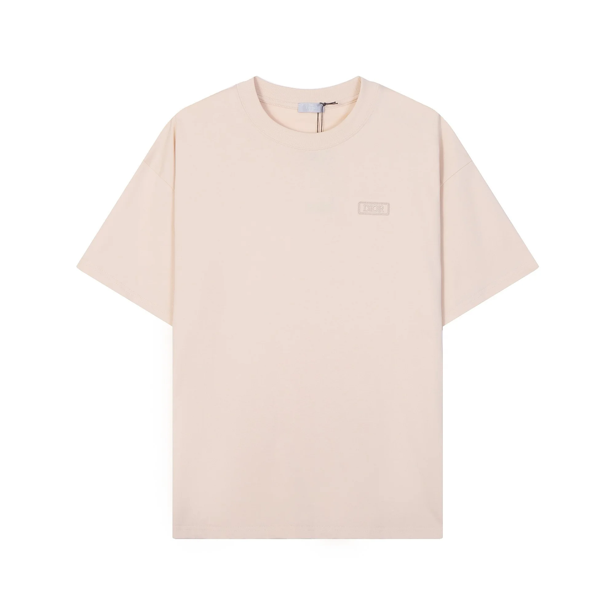 Dior Embroidered Logo Apricot Oversize Cotton T-Shirt