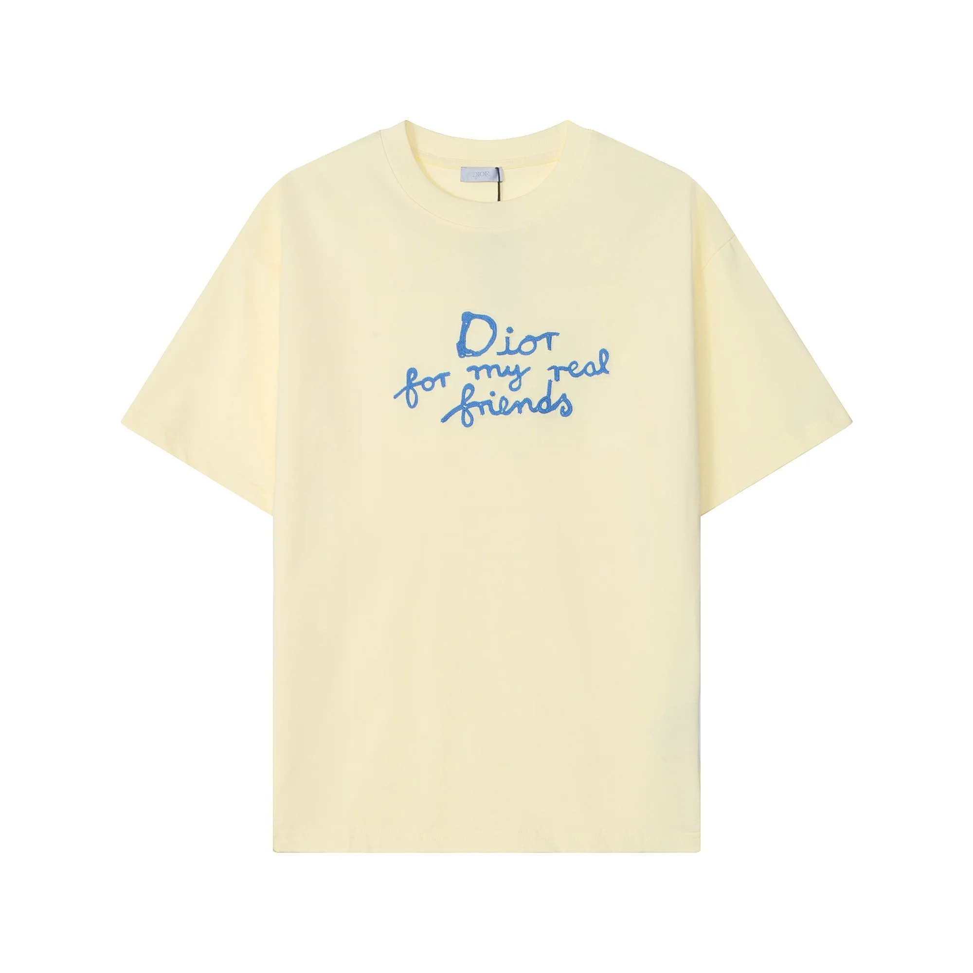Dior Yellow Embroidered Logo Oversized T-Shirt