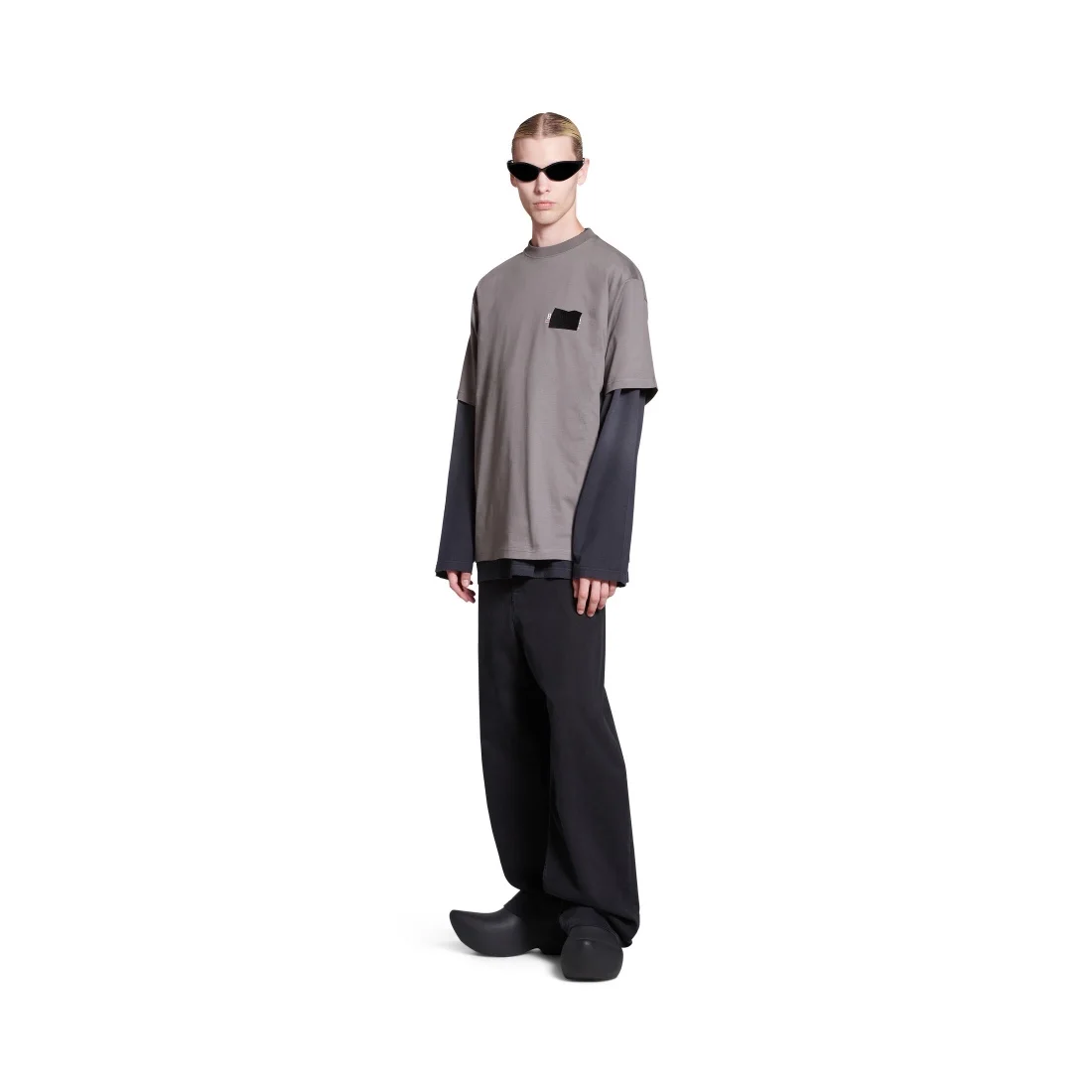 Balenciaga 23ss Coffee -Gray Coke Embro T-Shirt