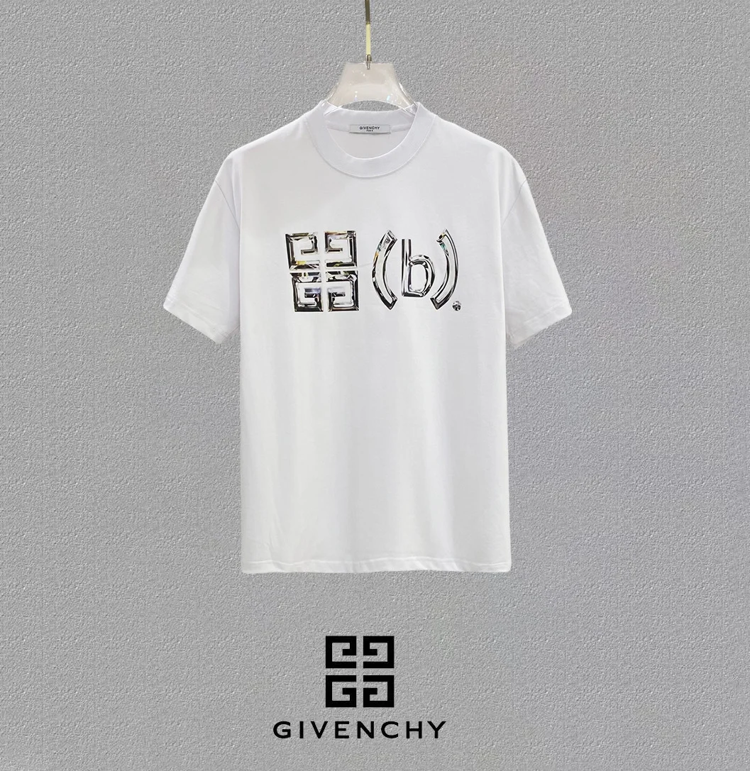 Givenchy White Logo Printed Crew Neck T-Shirt