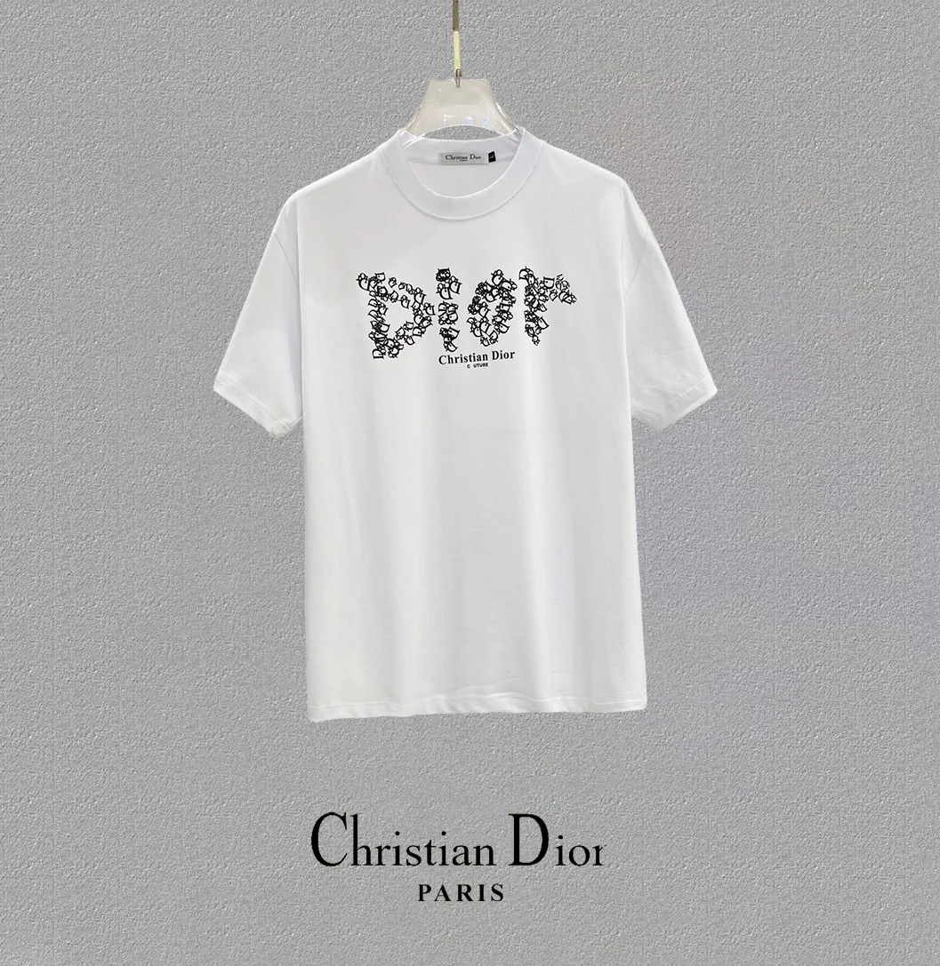 Dior White Logo Print Crew Neck T-Shirt 25SS