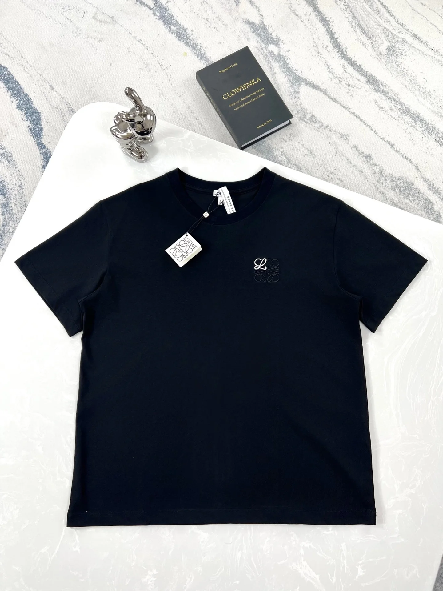 Loewe Anagram Black Embro Logo T-Shirt