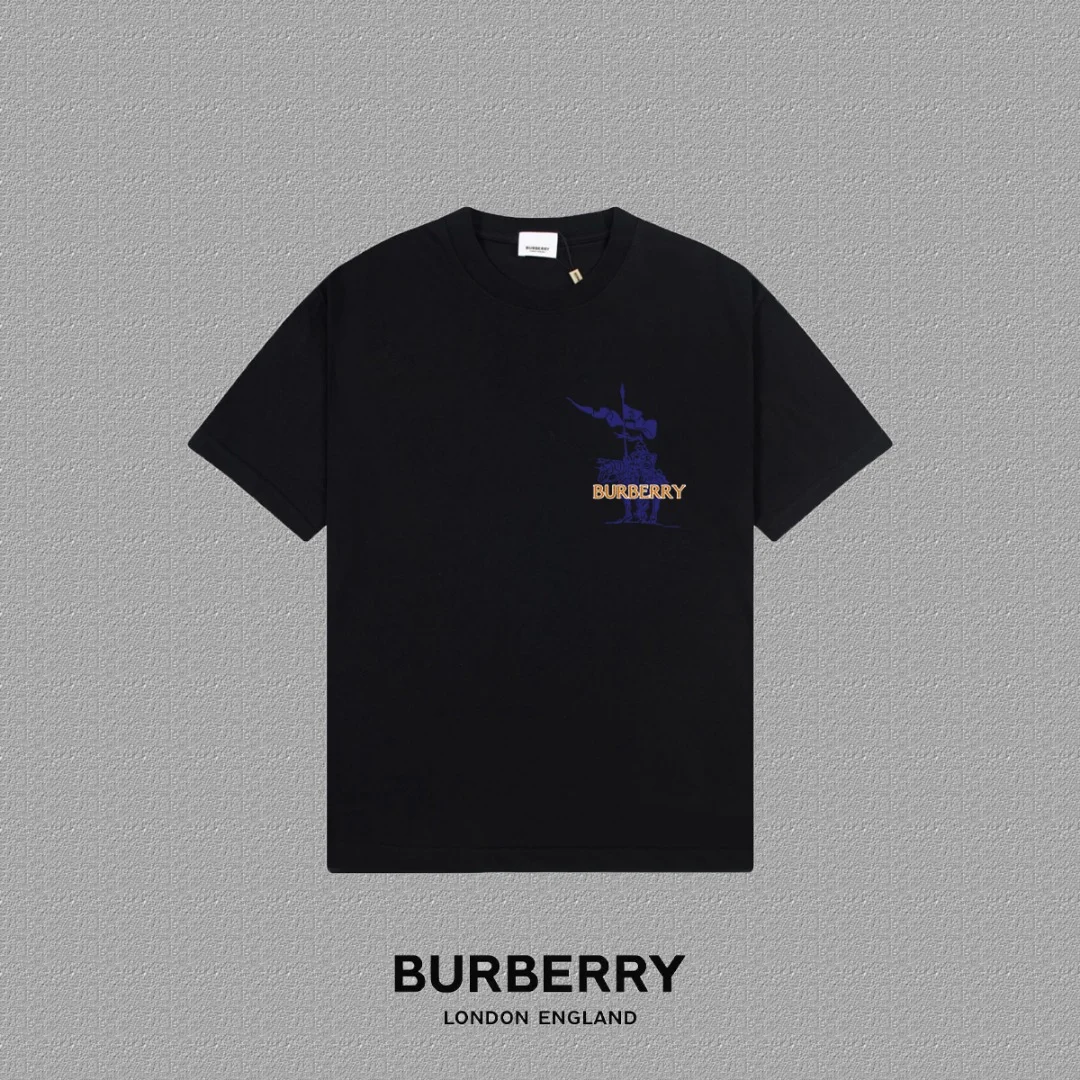 Burberry 2025FW Black Logo-Print Unisex T-Shirt