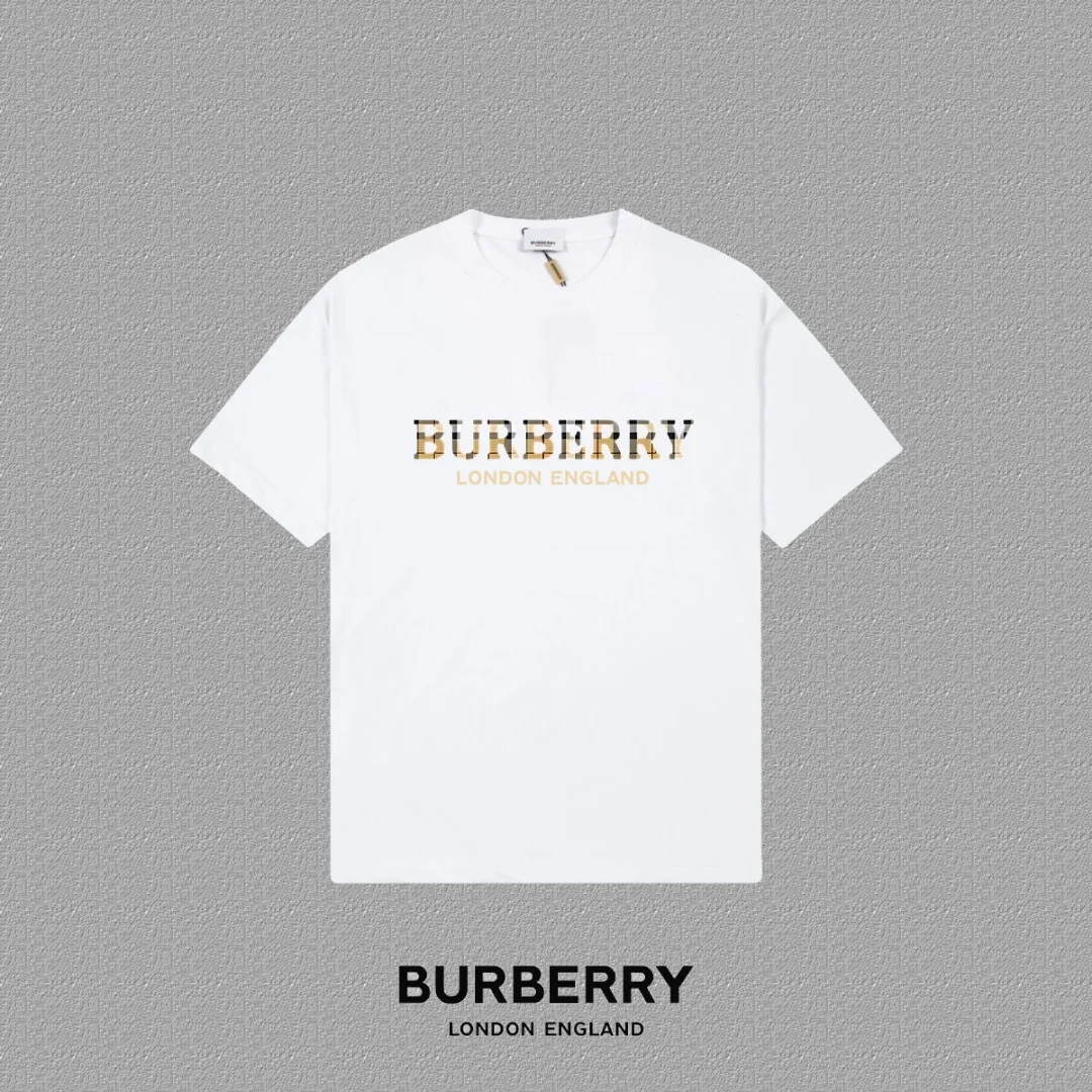 Burberry 2025FW White Letter LOGO Print T-Shirt