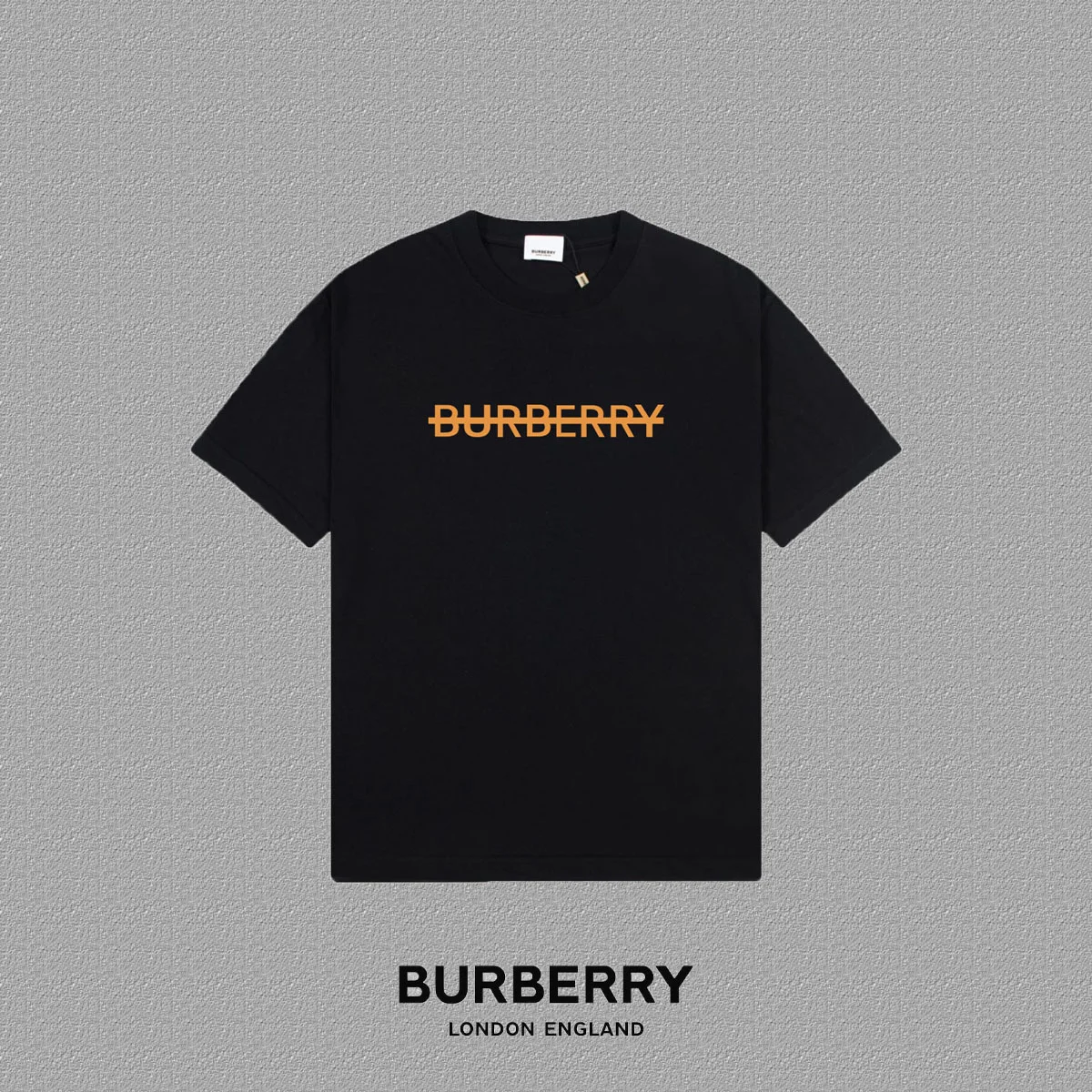 Burberry 2025FW Black Logo & Cartoon Bear Print Heavy-Fabric T-Shirt