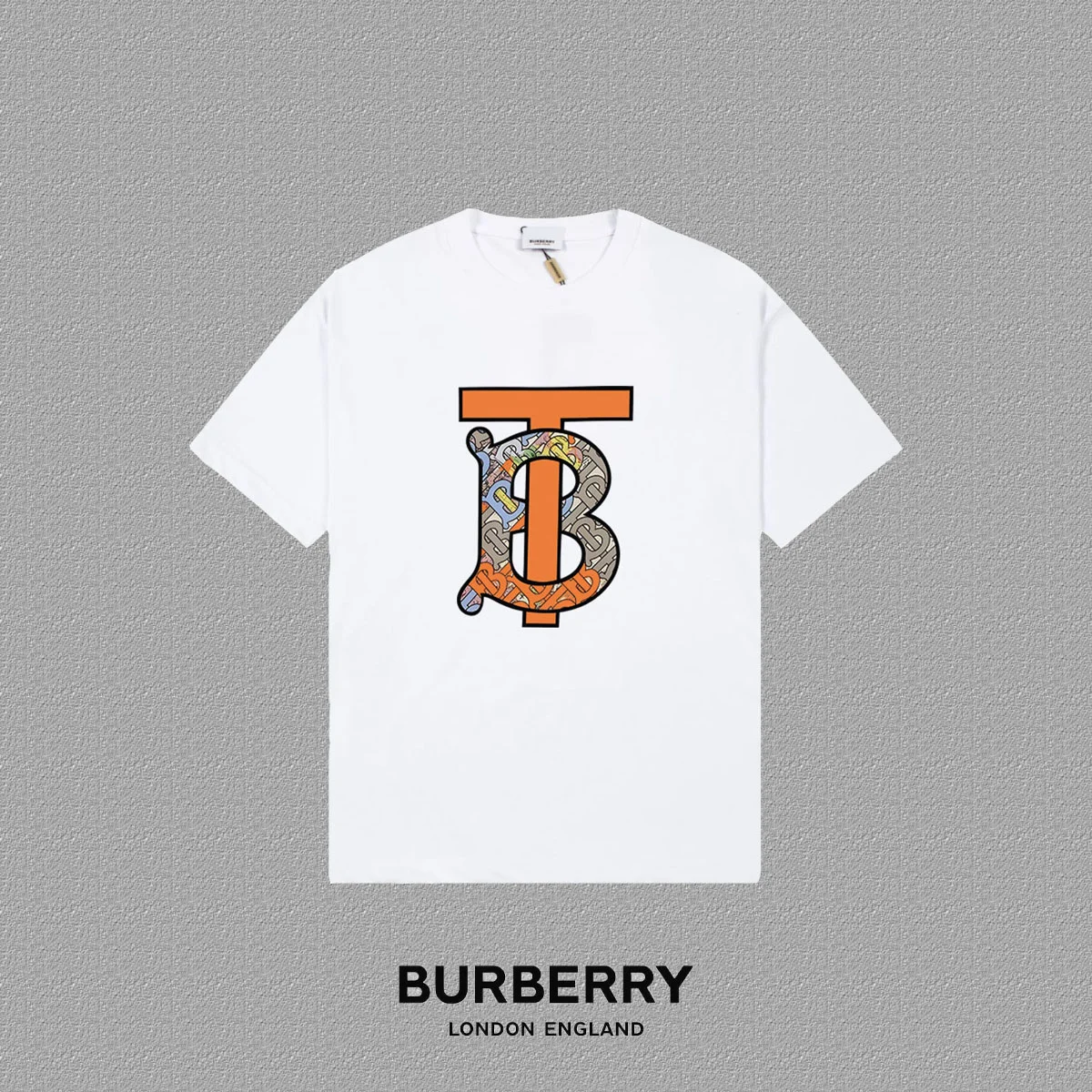 Burberry 2025FW White Unicorn Pattern Print T-Shirt