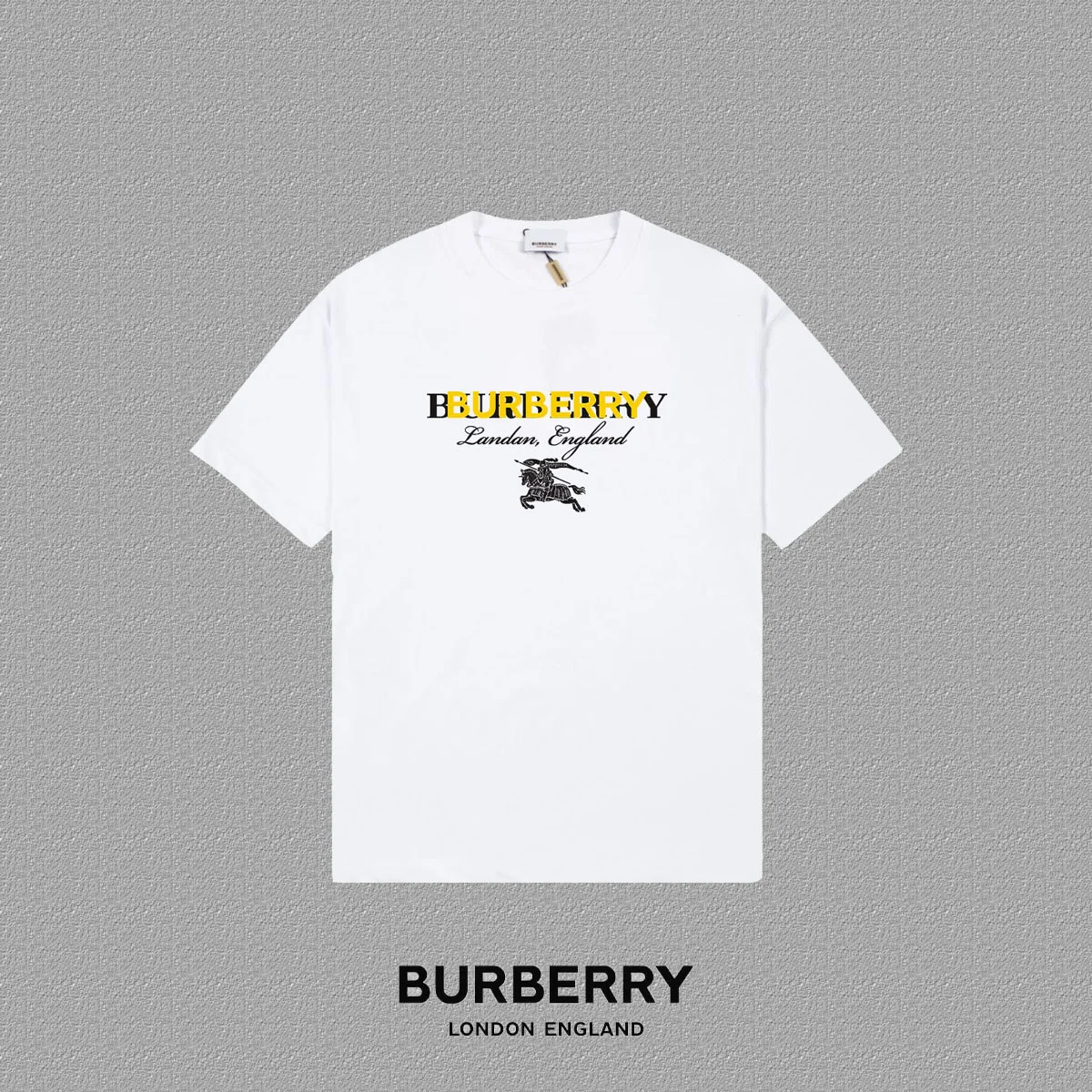Burberry 2025FW White Logo Print Heavy-Fabric Unisex T-Shirt