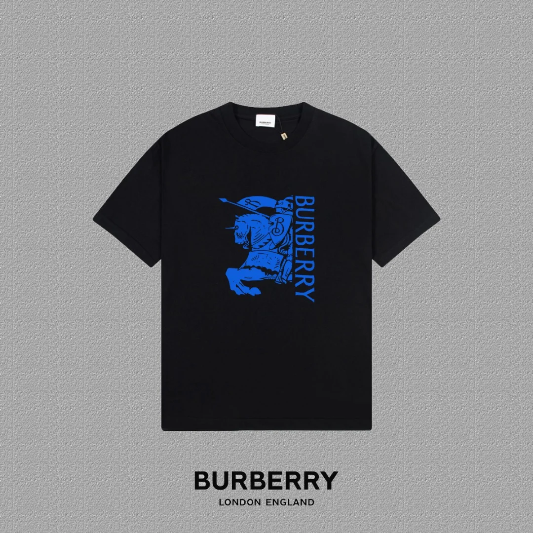 Burberry 2024FW Black Classic TB Embroidery Heavy-Fabric T-Shirt