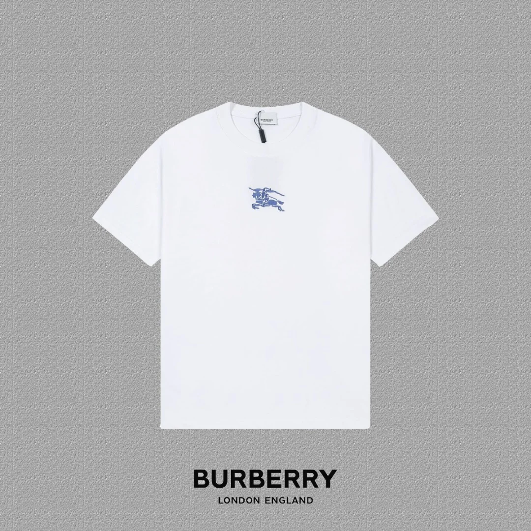 Burberry 2024FW White Classic Knight-On-Horse Embroidery T-Shirt