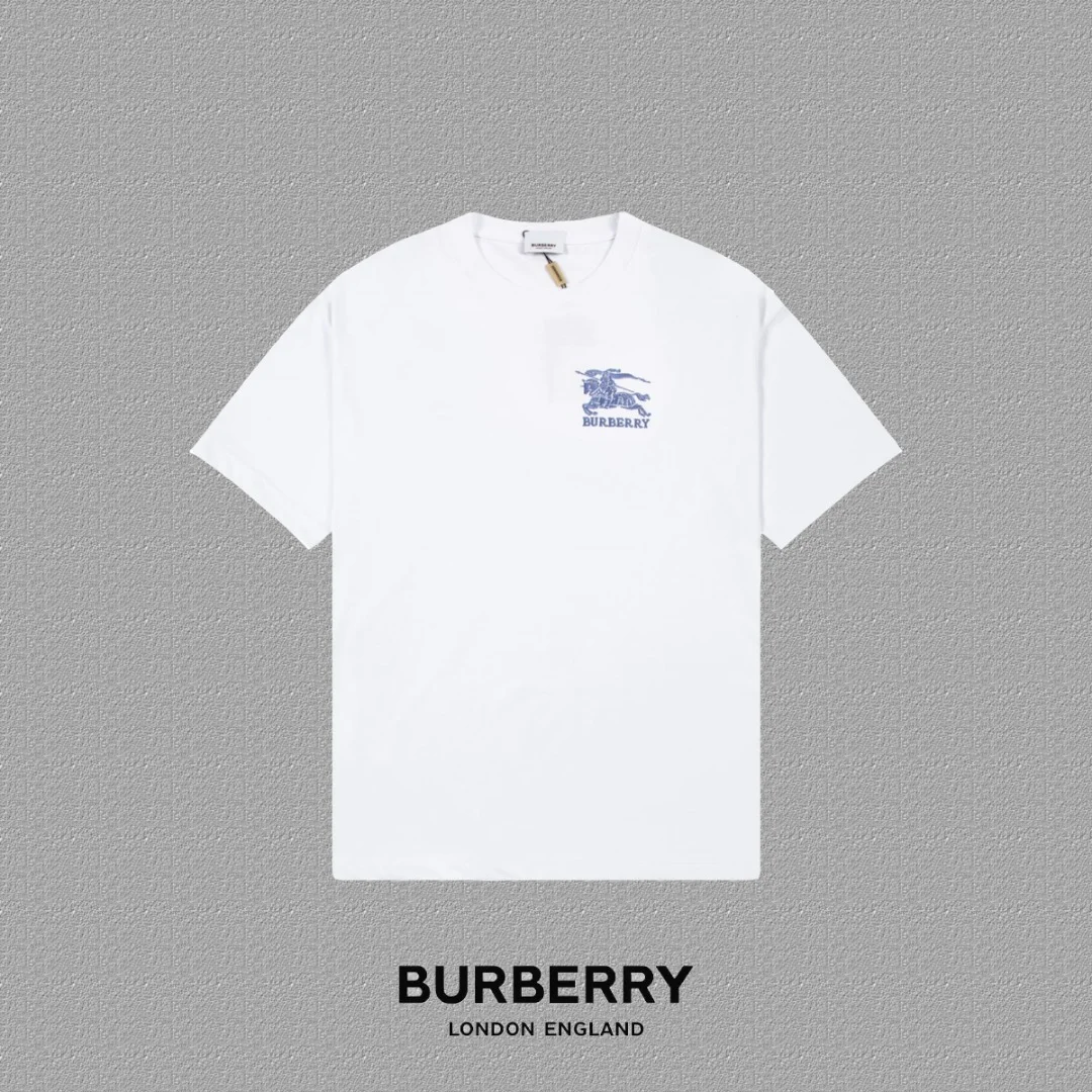 Burberry 2024FW White Classic Knight-on-Horse Embroidery T-Shirt