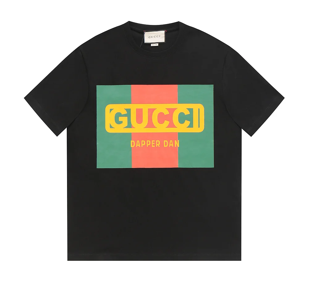 Gucci Black "DAPPER DAN" Print 240g Cotton SS T-Shirt