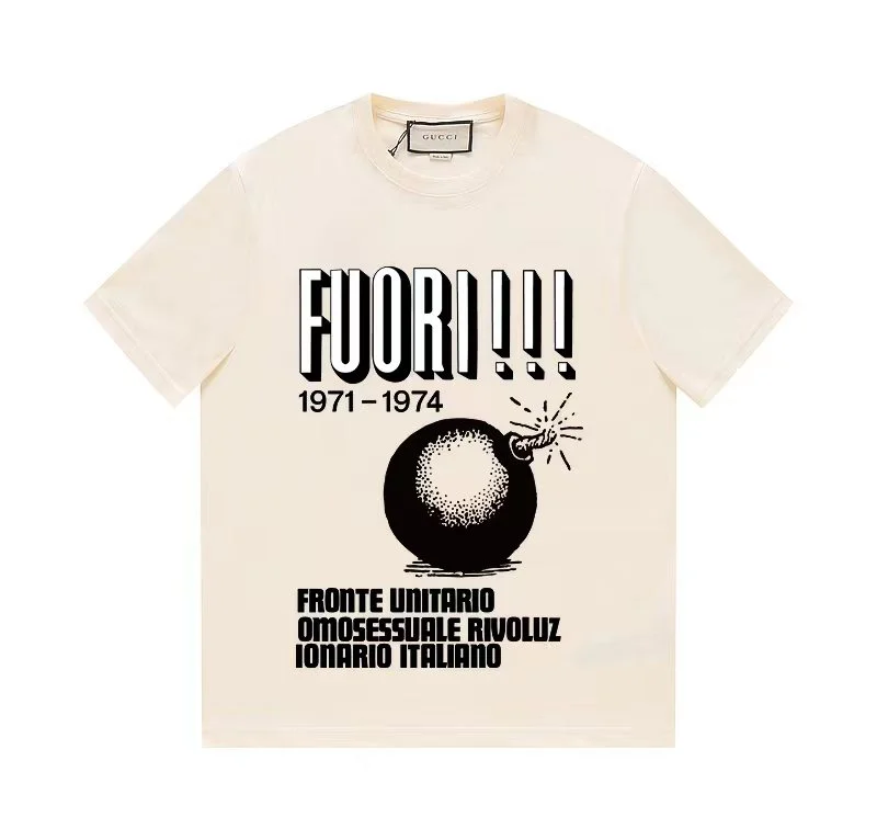 Gucci 23SS Beige "FUORI!!!" 1971-1974 Print T-Shirt