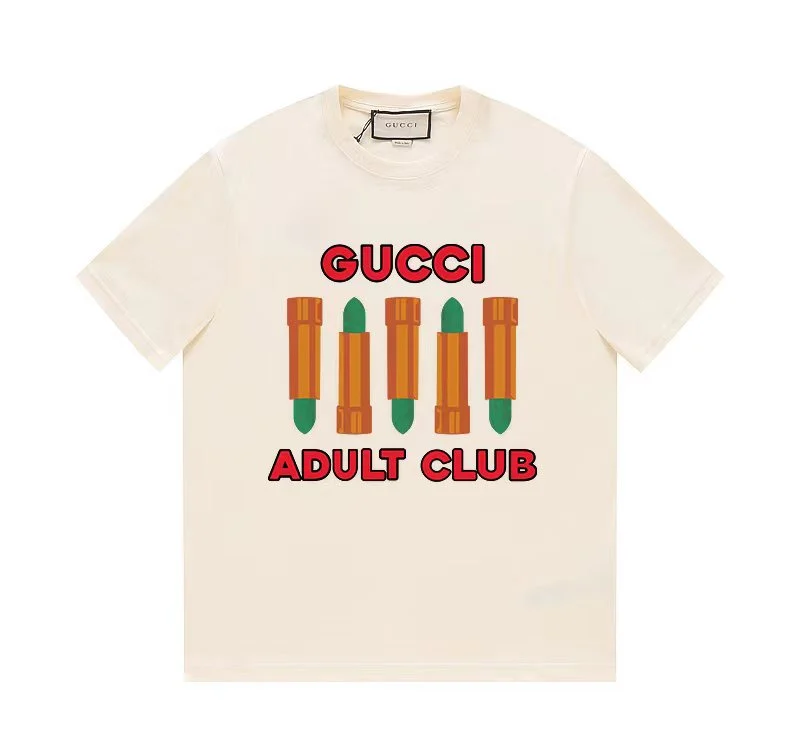 Gucci 23SS Beige "ADULT CLUB" Print Cotton T-Shirt