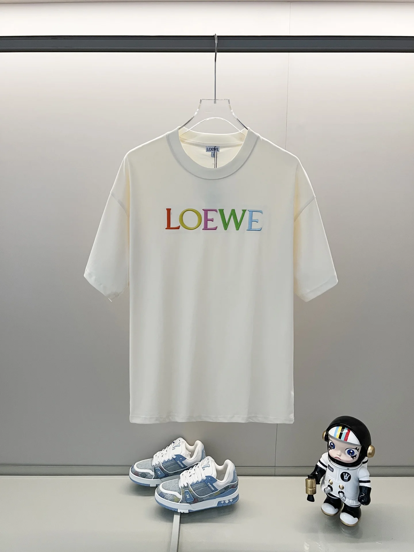 Loewe Apricot Colorful Embroidered Logo 260g T-Shirt