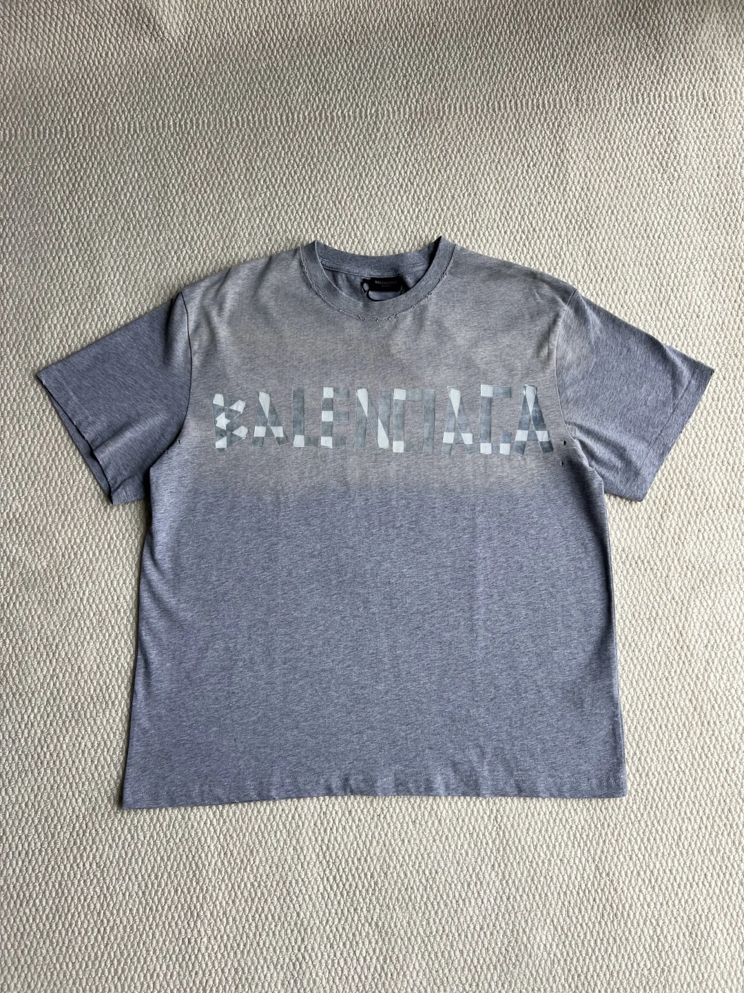 Balenciaga Gray Gradient Tape Digital-Print OS 280g T-Shirt
